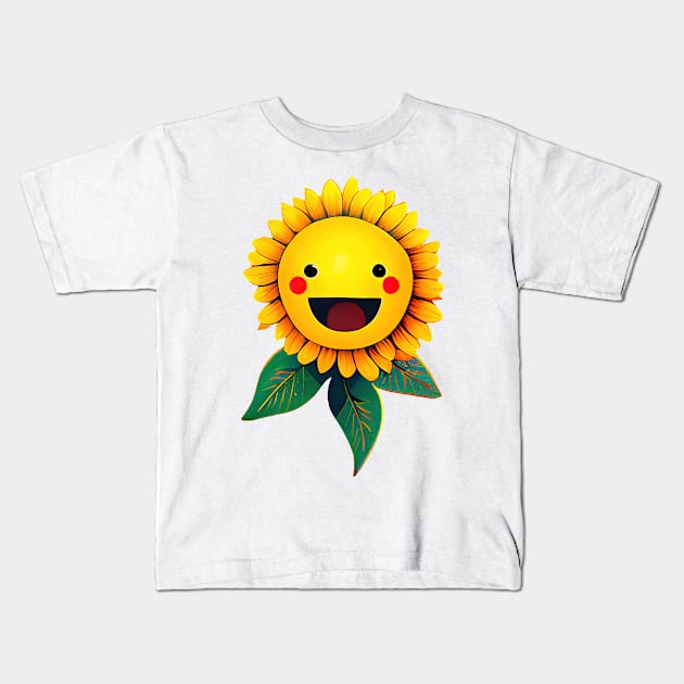 Bright and Cheerful Sunflower Kids T-Shirt by Vooble